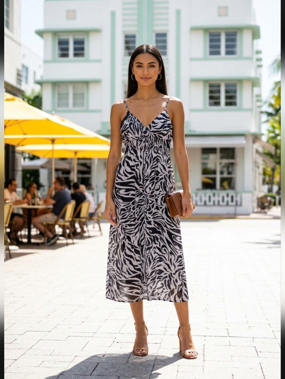 She's Cool Black and White Zebra Print Maxi Dress Size Large - Picture 10 of 10